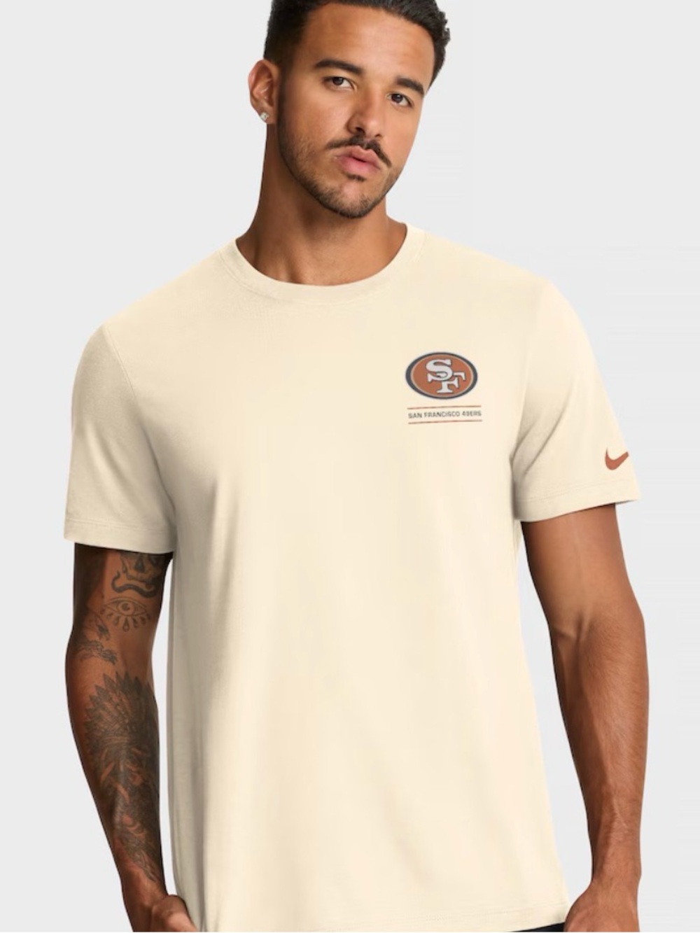 Nike Men’s San Francisco 49ers Cream Short-Sleeve Tee nwt